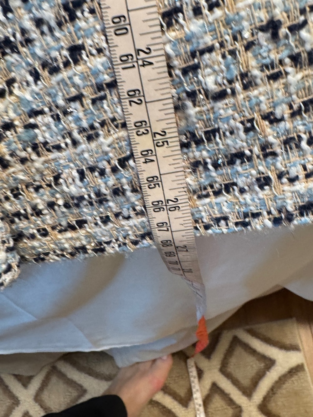 Women's Gray Tweed Double-Breasted Blazer Jacket - Picture 8 of 9